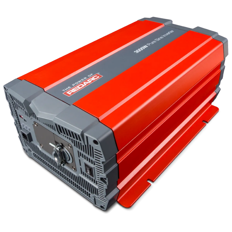 Redarc 3000W 12V/24V pure sine wave inverter with cooling vents and electrical connections