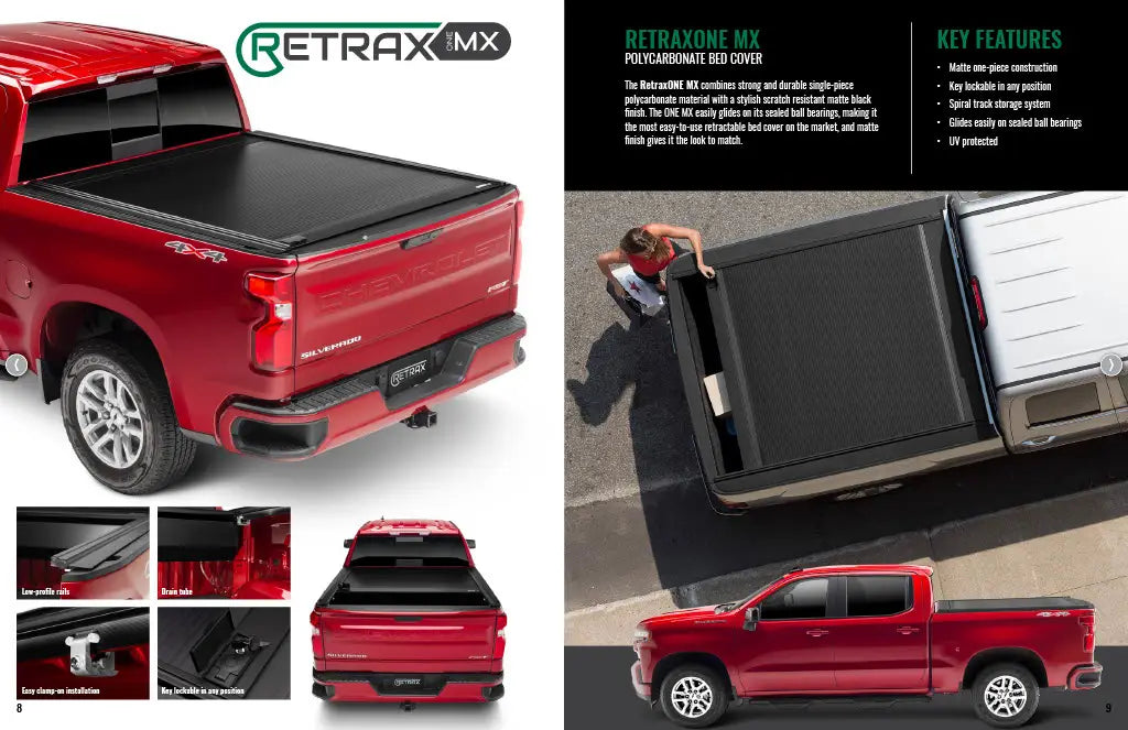 Retrax PowertraxONE MX Electric Polycarbonate Retractable Bed Cover for Ram / Chevrolet Silverado