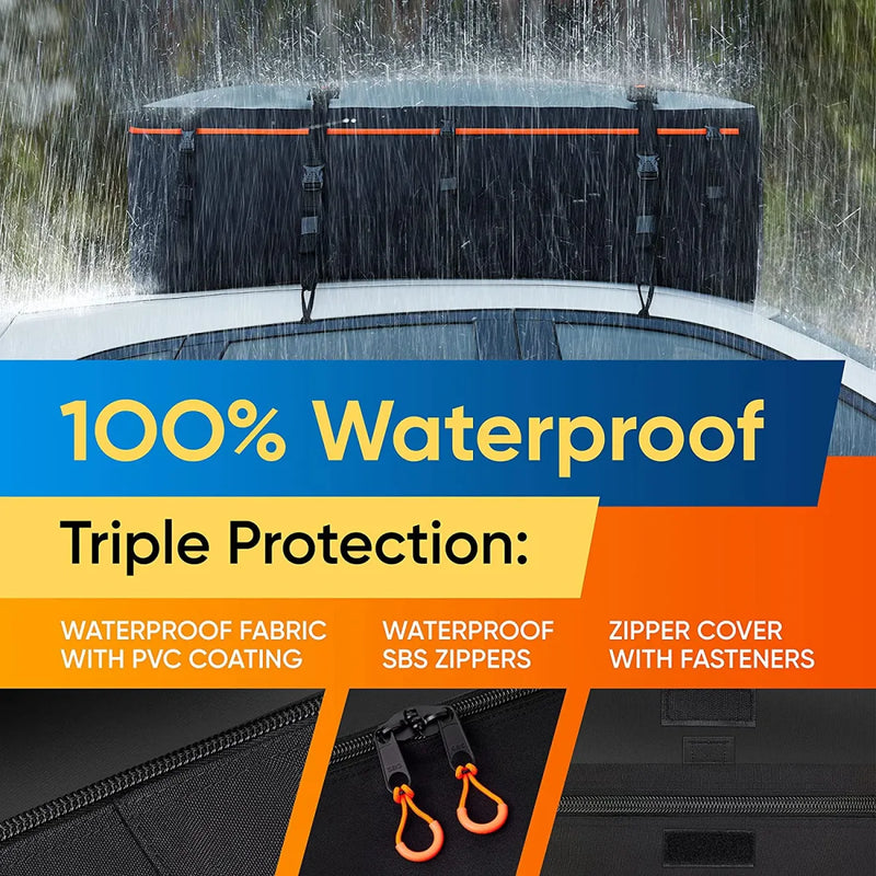 Waterproof Roof Bag with Triple Protection Features for Rooftop Cargo and Car Roof Cargo Carrier