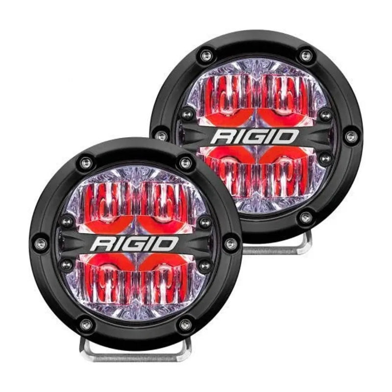 Rigid Industries 360 Series 4’’ LED Off Road Drive Optic Lights with Backlight Red
