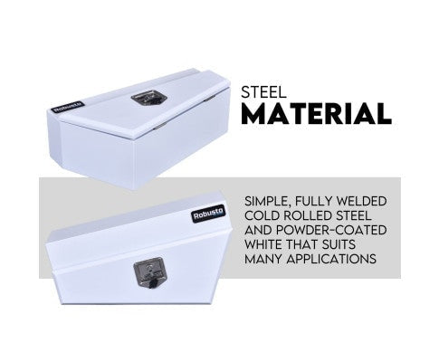 Robusto 750mm Black or White Steel Under Tray Tool Box Underbody | Pair - Tools > Tools Storage