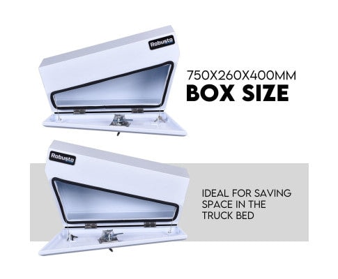 Robusto 750mm Black or White Steel Under Tray Tool Box Underbody | Pair - Tools > Tools Storage