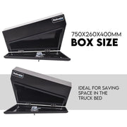 Under Tray Tool Box Underbody Pair Set 750mm Black Steel - Outdoor > Others