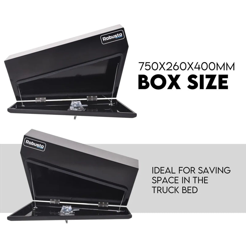 Under Tray Tool Box Underbody Pair Set 750mm Black Steel - Outdoor > Others