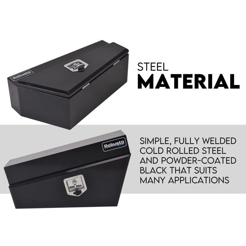 Under Tray Tool Box Underbody Pair Set 750mm Black Steel - Outdoor > Others