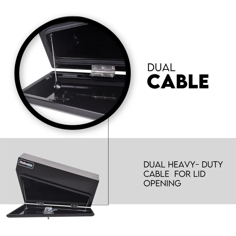 Under Tray Tool Box Underbody Pair Set 750mm Black Steel - Outdoor > Others