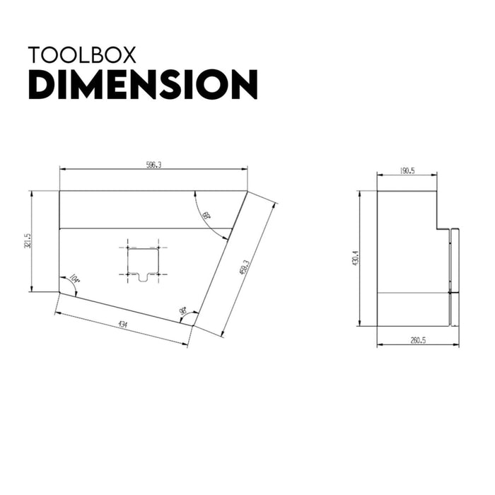 Under Tray Tool Box Underbody Pair Set 600mm Black Aluminium - Tools > Tools Storage