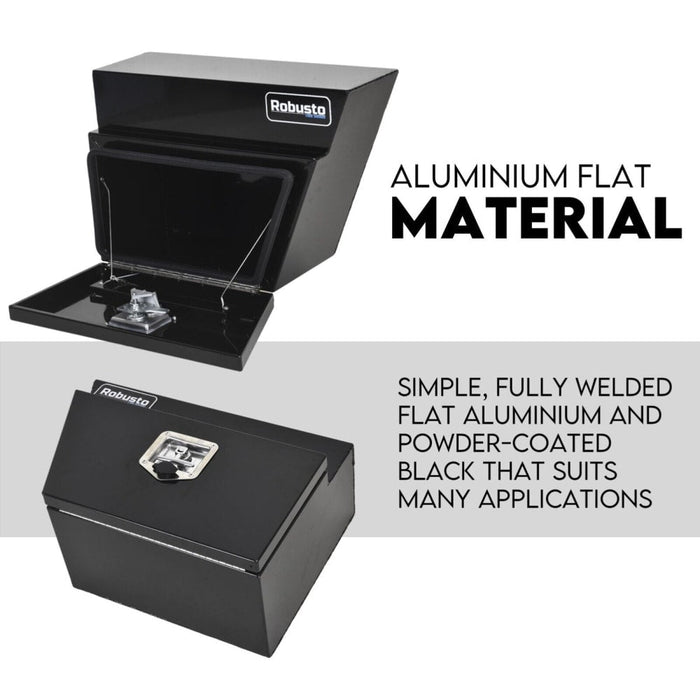 Under Tray Tool Box Underbody Pair Set 600mm Black Aluminium - Tools > Tools Storage