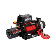Runva 11XP Premium Red Edition 12V Winch with black housing and red synthetic rope