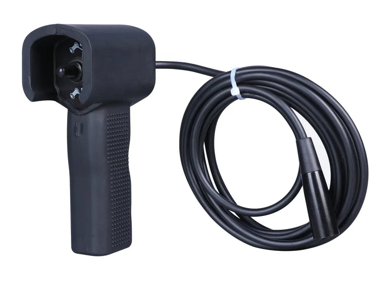 Runva Handheld Wired Premium Edition Winch Remote showing a handheld device with pistol grip