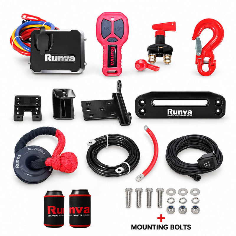 Runva 11XP Premium Red Edition 12V Winch with Synthetic Rope
