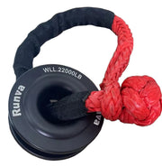 Soft shackle with black ring and red synthetic rope for Runva 11XP Premium Red Edition
