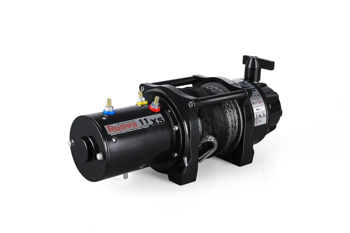 Runva 11XS Premium winch viewed from the motor side