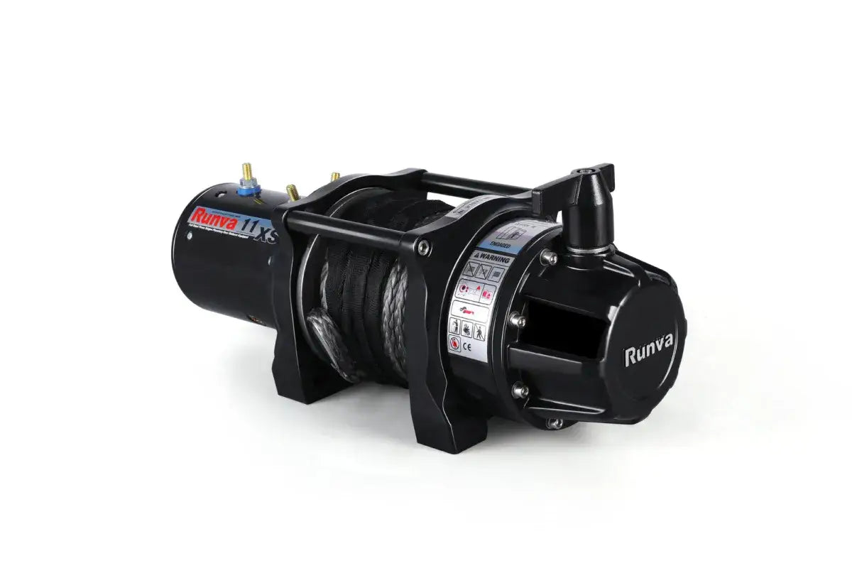 Runva 11XS Premium winch viewed from the gearbox side