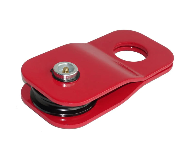 Red snatch block pulley with metal sheave for Runva 13XP Premium winch setup