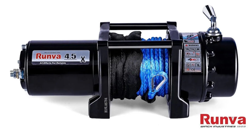 Runva 4.5X winch kit with synthetic rope for 12V/24V ATV and utility vehicles