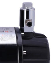 Cylindrical black and silver air clutch device with warning label for Runva EWB20000 Premium