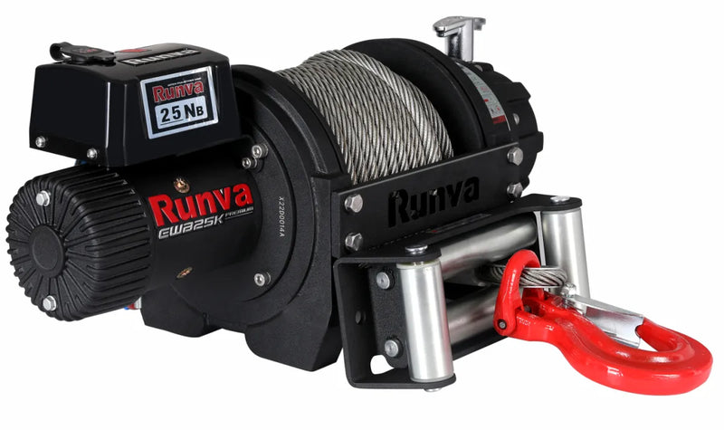 Runva EWB25000 Premium 24V Winch with heavy-duty steel cable and high line pull