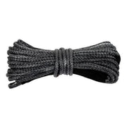 Coiled black Dyneema winch rope tied in the middle for synthetic Dyneema winch use