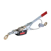 Hand winch puller with red handle and hooks, Rynomate 4-Ton Winch Puller for towing