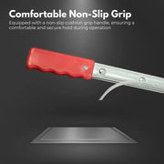 Hand winch puller with red grip handle and metal blade for versatile lifting tasks