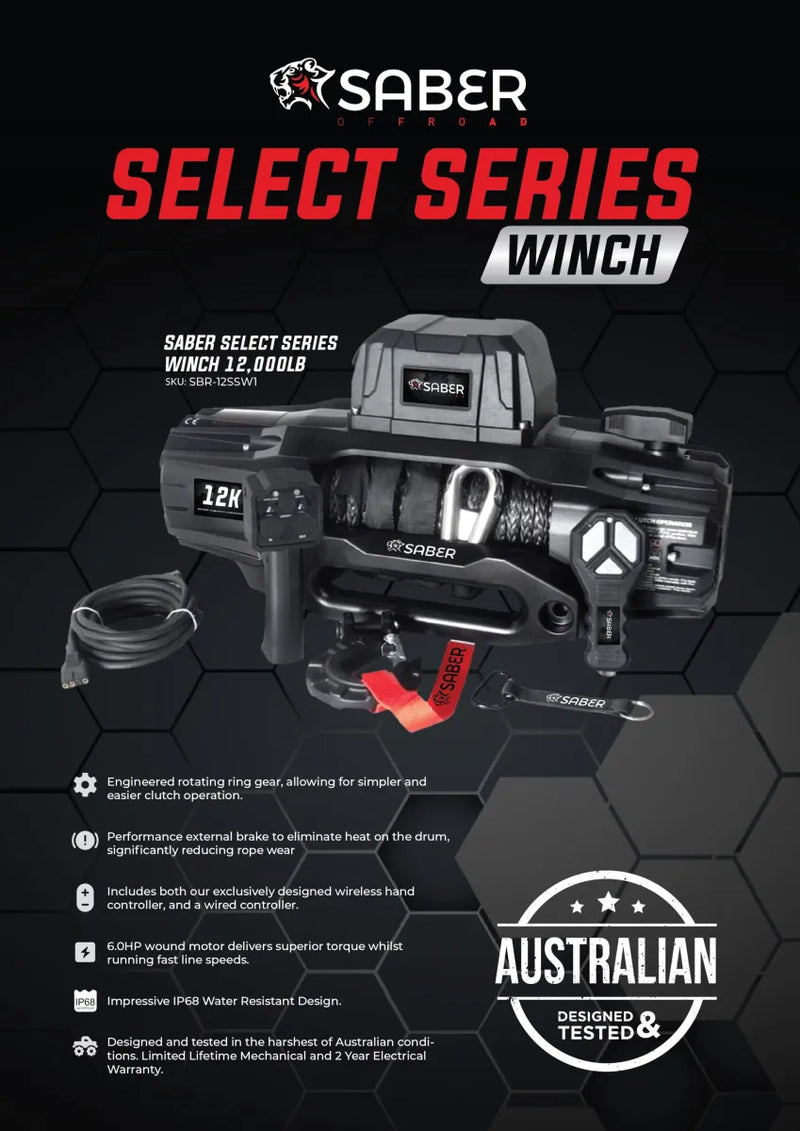 Saber Offroad Select Series 12,000lbs Winch
