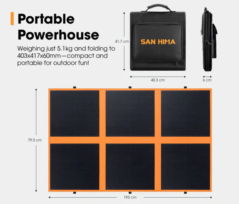 San Hima 12V 160W Foldable Solar Blanket Kit