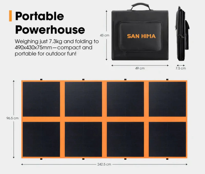 San Hima 12V 260W Foldable Solar Blanket Kit