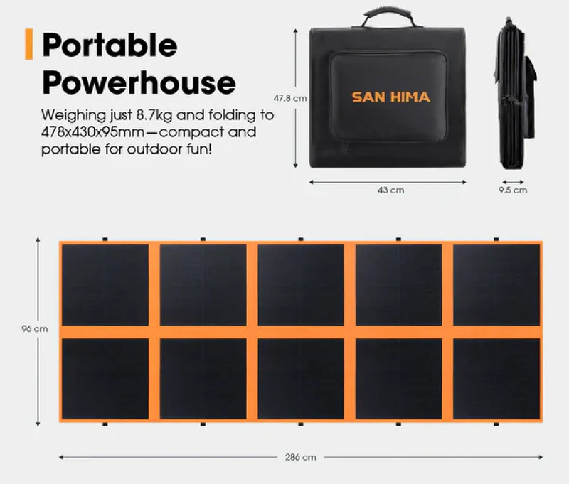 San Hima 12V 360W Foldable Solar Blanket Kit