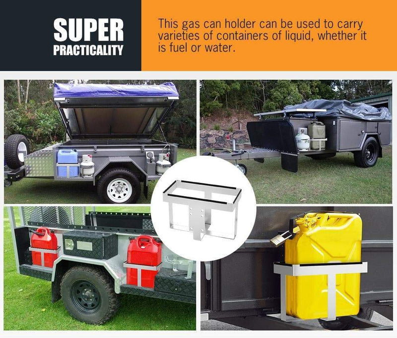San Hima 20L Bolt-On Jerry Can Holder in hot-dip galvanized steel for secure trailer mounting