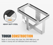 San Hima 20L Bolt-On Jerry Can Holder in hot-dip galvanized steel for secure storage