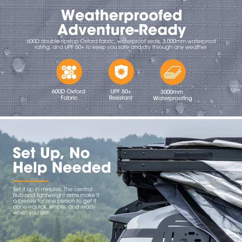 San Hima 270 Degree Free Standing Awning With L Brackets | Driver Side