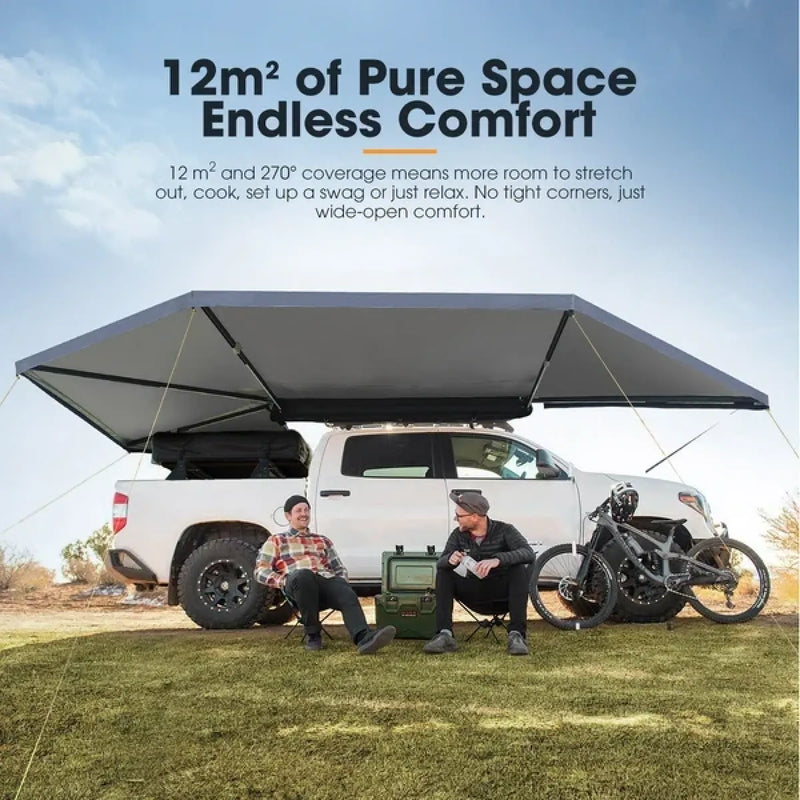San Hima 270 Degree Free Standing Awning With L Brackets | Driver Side