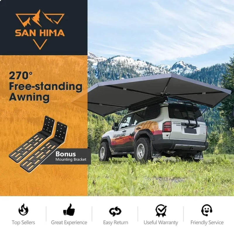 San Hima 270 Degree Free Standing Awning with L Brackets
