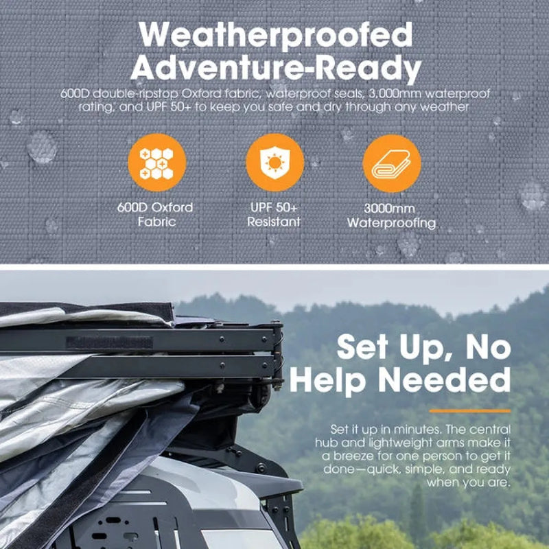 San Hima 270 Degree Free Standing Awning with L Brackets