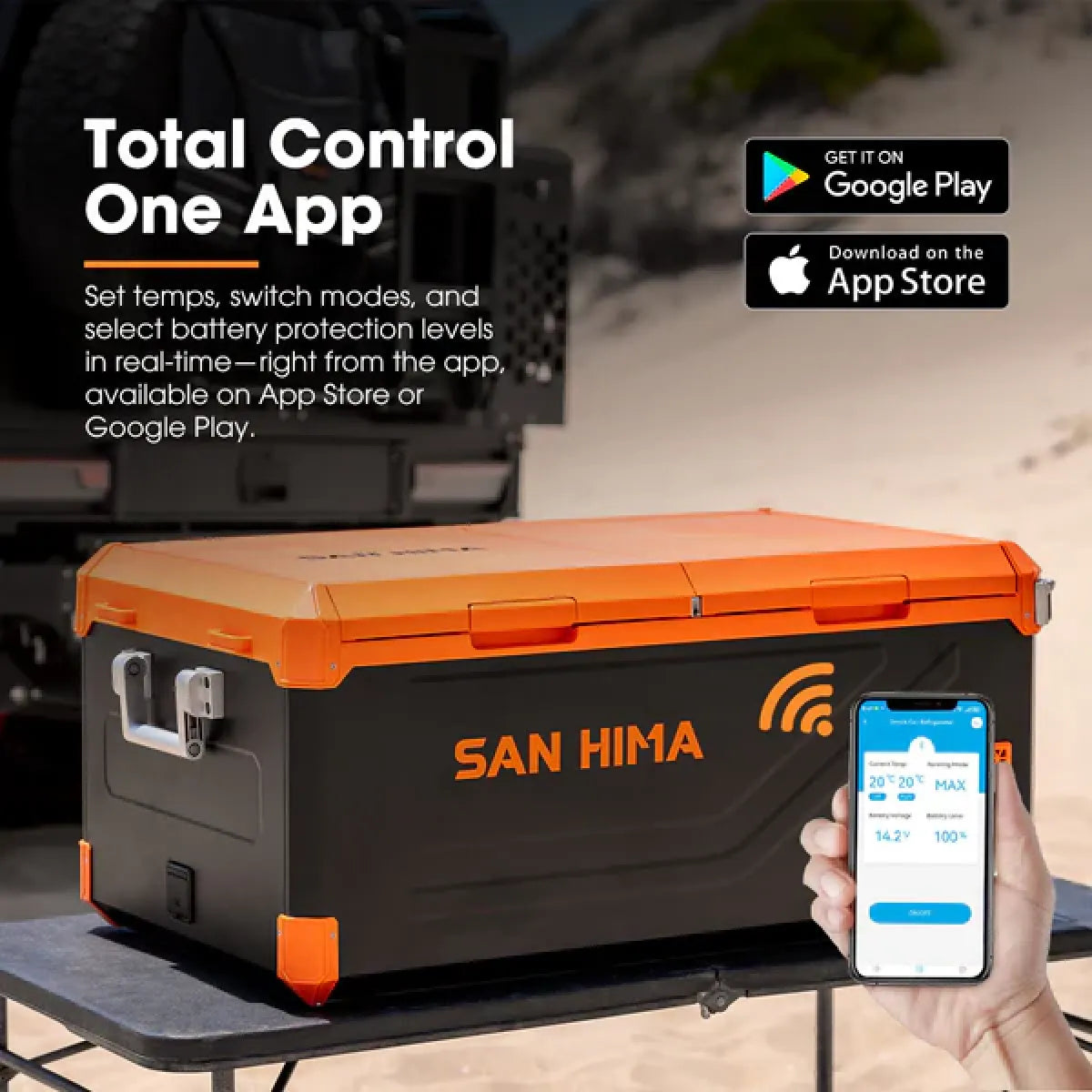 San Hima 75L Dual Zone Portable Camping Fridge Freezer