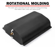 Black plastic water tank with metal spout for San Hima 75L trailer water tank