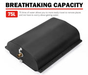 Black San Hima 75L trailer water tank with spigot for vehicle and trailer water use