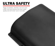 Black silicone water tank mat with curved edge for San Hima 75L trailer water tank