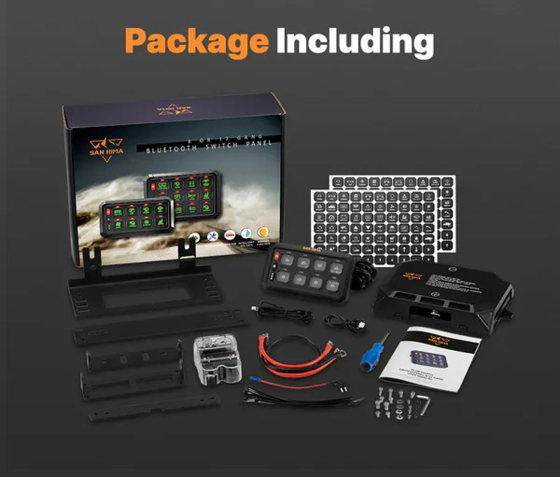 San Hima 8 Gang Bluetooth Switch Panel | 12V/24V | ON-OFF LED Control
