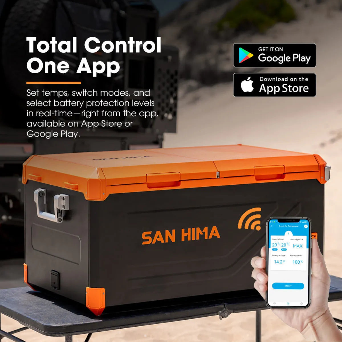 San Hima 95L Dual Zone Portable Camping Fridge Freezer