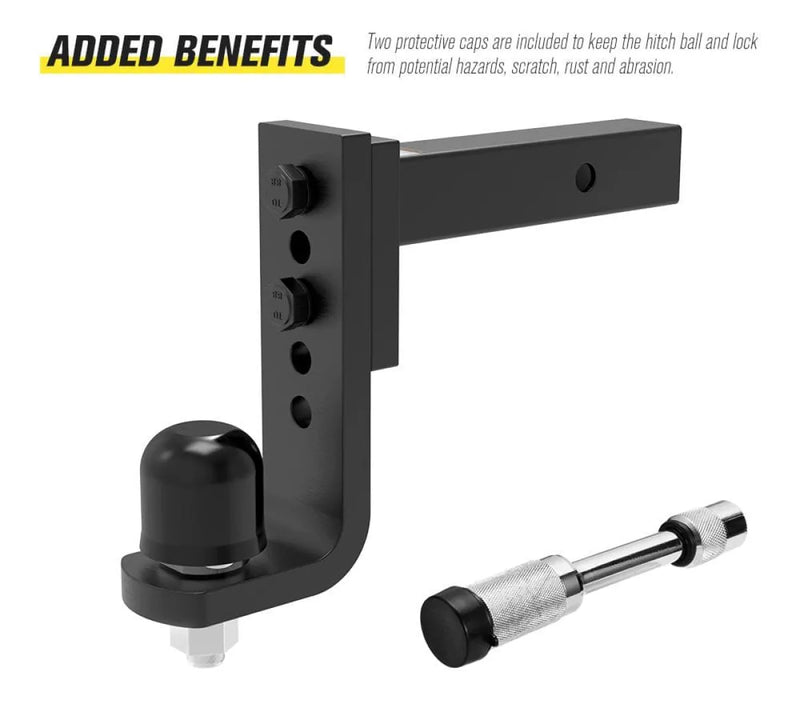 San Hima Adjustable 2 Towbar Hitch Drop Ball Mount with Hitch Pin Lock - TOW BARS