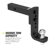 San Hima Adjustable 2 Towbar Hitch Drop Ball Mount with Hitch Pin Lock - TOW BARS