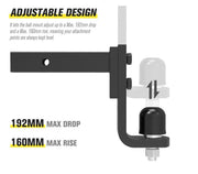San Hima Adjustable 2 Towbar Hitch Drop Ball Mount with Hitch Pin Lock - TOW BARS