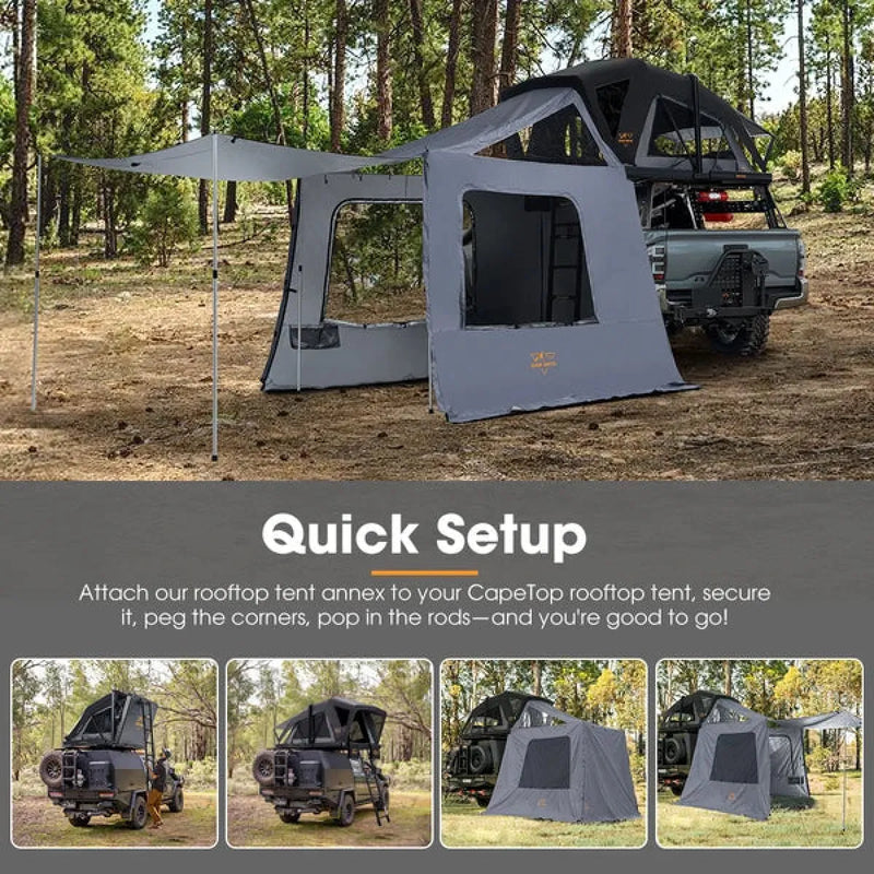 San Hima CapeTop Rooftop Tent with Annex Extension Bundle