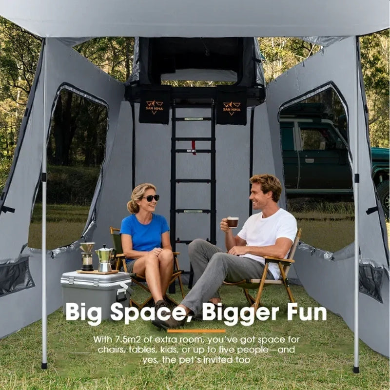 San Hima CapeTop Rooftop Tent with Annex Extension Bundle