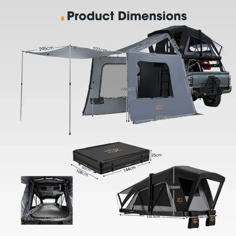 San Hima CapeTop Rooftop Tent with Annex Extension Bundle