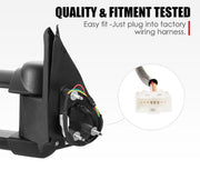 Side mirror for Nissan Patrol GU Y61 with wiring and connector plug, extendable towing mirrors