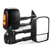 Extendable towing mirrors for Toyota Hilux 2005-2015 with built-in turn signal lights