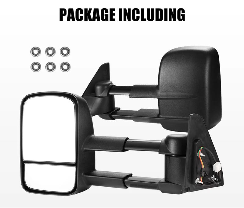 Extendable towing mirrors for Toyota Prado 120 to reduce blind spots and improve visibility